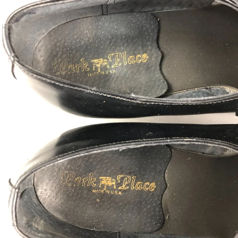 Park Place Men's Size 10D Black Leather Closed Toe Slip On Dress Shoes Loafers - Picture 14 of 16